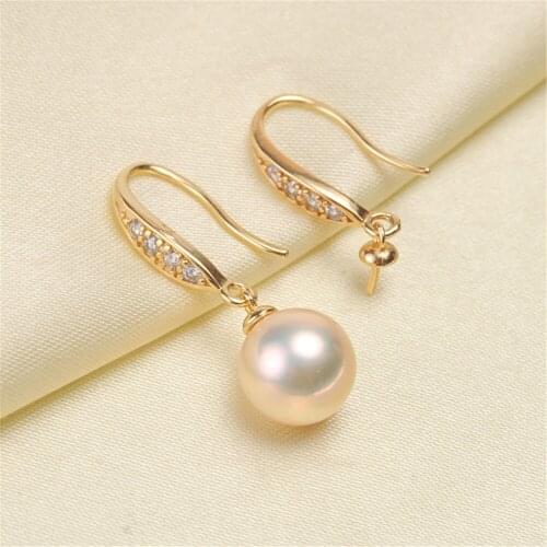 925 Silver Pearl Beads Stud Earrings Setting Base Diy Jewelry Making Findings&Components