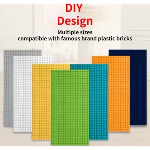 Compatible with Famous Brand Big Small Particle Building Blocks Plastic Bricks DIY Right-angle Bottom Plate Accessories Long