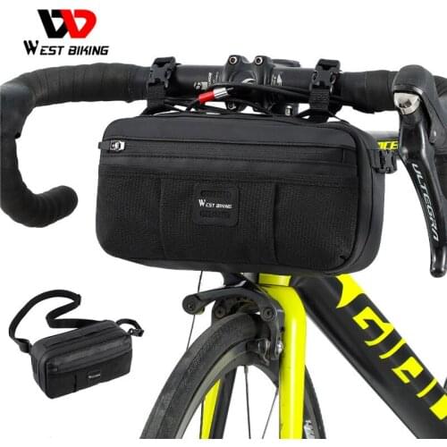 WEST BIKING Multifunctional Cycling Bag Waist Shoulder Bike Front Handlebar Bag Large Capacity MTB Road Bicycle Accessories