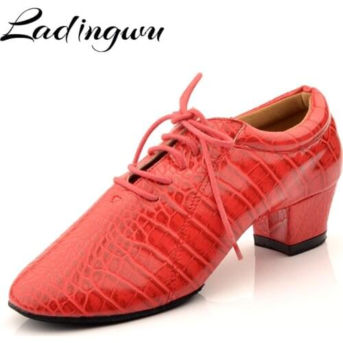 Ladingwu 2020 Latin Dance Shoes For Women Teachers Shoe Girls Ladies Leather Ballroom Waltz Tango Foxtrot Quick Step Dance Shoe