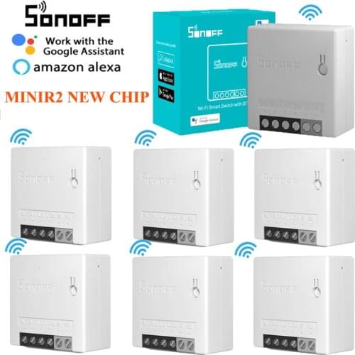1-30pcs SONOFF MINIR2 Mini R2 Wifi Smart Switch Timer 2-way Control for eWelink APP Voice Control Alexa Google Home Automation