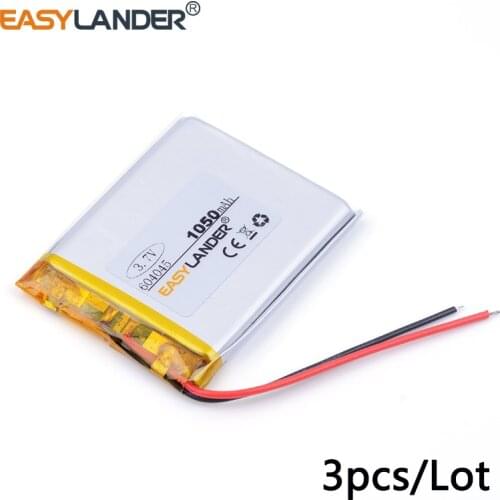 10pcs /Lot 604045 1050mah 3.7v lithium Li ion polymer rechargeable battery For GPS Tablet PC Digital Products toys PDA Tools