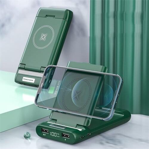 10000mAh Power Bank PD22.5W Super Fast Charging 10W Qi Wireless Charger For iPhone 12 Samsung Xiaomi Poverbank with Phone Holder