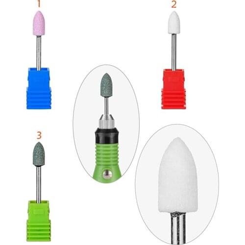 2Pcs Ceramic Stone Nail Drill Bit Electric Mills Cutter For Manicure Machine Nail Drill Accessories Pedicure Nail Tools HF0004