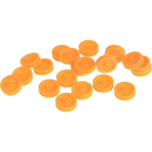20Pcs/lot 2mm Hole Orange Plastic Belt Pulley For DIY RC Toy Car Airplane Accessories Wholesale