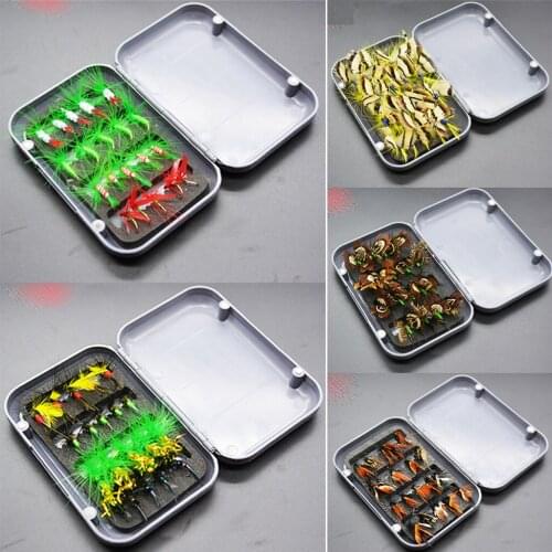 20pcs Dry Fly Fishing Lures Flies Hooks Fishing Trout Salmon Dry Flies Fish Hook Lures 5 different boxes