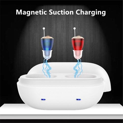 2021 Best Digital Rechargeable CIC Hearing Aid Invisible Earbuds With Recharge Charger Case for Deafness Mini Hearing Aid
