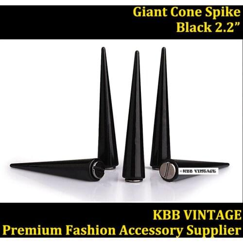 50pc 2.2'' Giant Cone Spikes Metal Punk Spikes Black