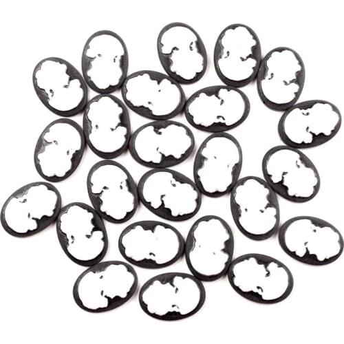 50Pcs Black Girl Resin Decoration Crafts Beads Frame Flatback Cabochon Scrapbook DIY Embellishments Accessories