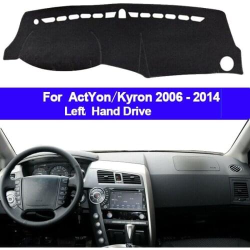 Black Car Dash Mat Dashmat Dashboard Cover Dash Cover for Ssangyong Kyron 2005 - 2015 for Actyon 2005 - 2010