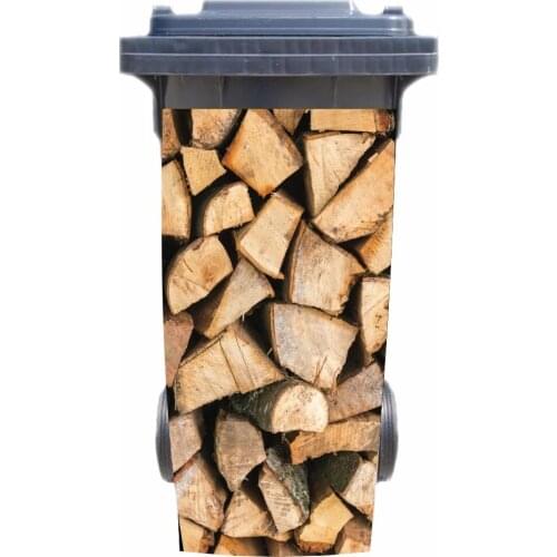 DIY Wood heap Adhesive Removable Waterproof Sticker Decals Rubbish bin trash can Cover sticker 120liter 240liter Customizable