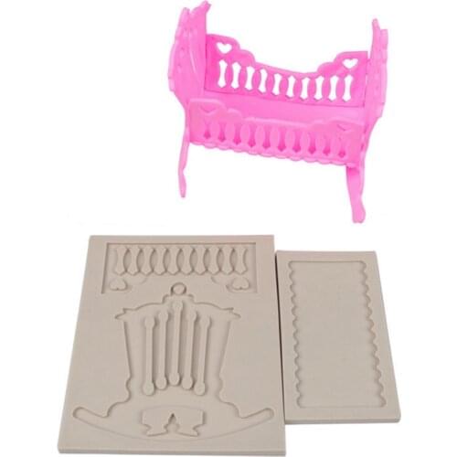 Babys Cot Shape Silicone Mold Sugarcraft Chocolate Cupcake Fondant Cake Decorating Tools