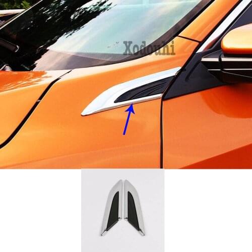 Car Sticker Front Machine Side Fender Vents Air Outlet Lamp Trim Moulding 2pcs For Honda Civic 10th Sedan 2019 2020 2021