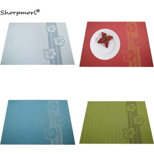 Home Decor Jacquard Vinyl Dining Table mat Stain Resistant Anti-skid Coffee Coaster Pad Washable PVC Food Mats 30x45CM