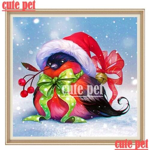 Diamond Embroidery Christmas bird Diamond Painting Full square round Cross Stitch puzzle Diamond Rhinestone Decor diamond mosaic