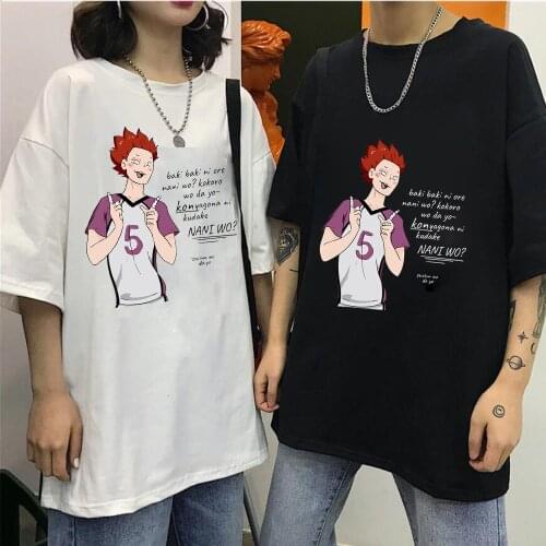 Haikyuu Fashion Japanese Anime T Shirt Men Satori Tendou Funny T-shirt Casual Cool Streetwear Tshirt Couple Hip Hop Top Tee Mal