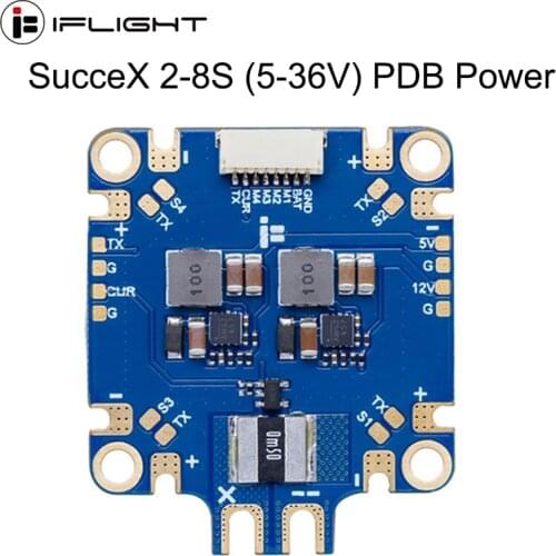 IFlight 36x36mm SucceX 2-8S (5-36V) PDB Power Distribution Board with 5V / 12V BEC Support dual BEC output for FPV Racing Drone