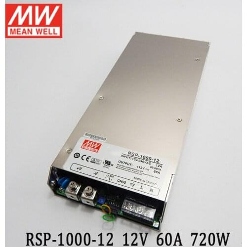 RSP-1000-12 MEAN WELL Switching Power Supply 110V/220V AC to 12V DC 60A 720W Transformer programmable power supply in parallel