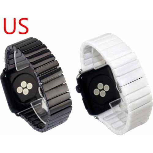 Ceramic Watchband for Apple Watch Series 5 4 3 2 1 Watch Band Strap Bracelet Ceramic Link Watchband for iWatch 44 42 40 38mm