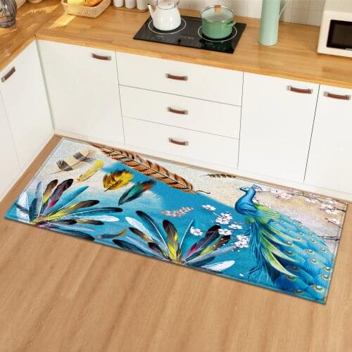 Nordic Rectangle Kitchen Mat Entrance Doormat Living Room Bedroom Sofa Floor Decoration Carpet Bathroom Water absorption Rug