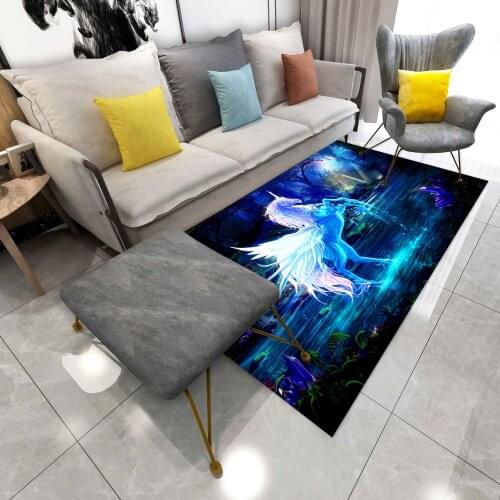 Dream Flying Horse Area Rugs Large Kitchen Floor Mat Living Room Bedroom Bathroom Anti Slip Unicorn Pattern Printed Carpet