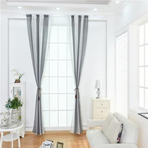 Kitchen Modern Tulle Voile Curtains for Window Drapes Linen Window Sheer Curtains for Living Room Bedroom Curtains