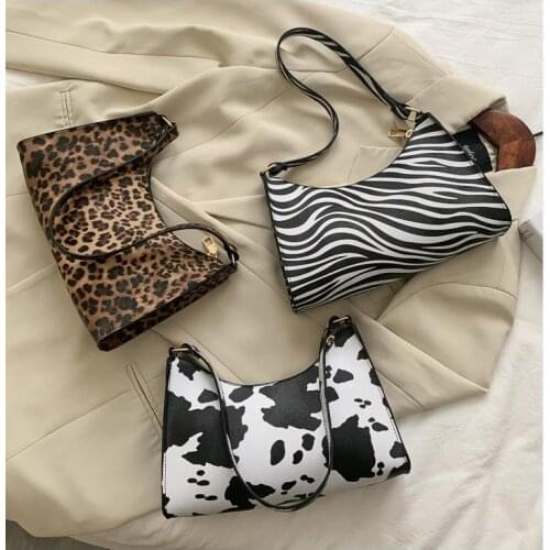 Fashion Zebra Print Women Luxury Handbag PU Leather Simple Underarm Shoulder Bags Female Daily Design Baguette Totes Purse Pouch