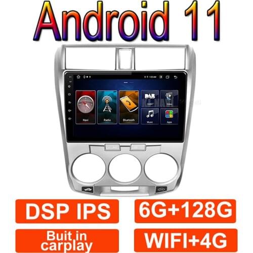 Stereo Manual WIFI Multimedia Video Player Car Radio For Honda City 2008 2009 2010 2011 2012 2013 2014 Navigation GPS Android 11