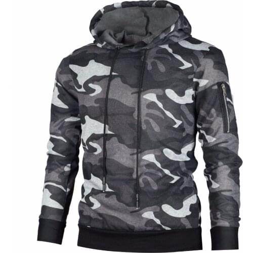 Hot sale men Camouflage Drawstring Hoodie Spring autumn Casual Hooded Sweatshirts male slim Fleece pullover hip hop Sweatshirts