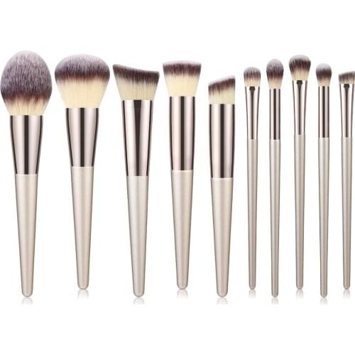 9pcs/10pcs Champagne Gold Makeup Brush Set Small Grape Eye Shadow Brush Blush Brush Beauty Makeup Tools