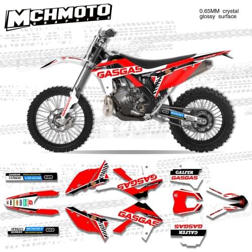 MCHMFG for Custom Team Graphics Backgrounds Decals Stickers Kit For GASGAS EC 2014 2015 2016 2017 Decals Stickers
