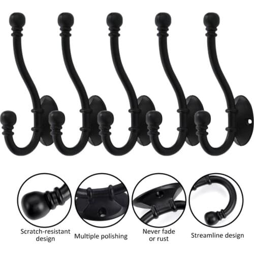 5pcs Wall Mounted Hook Handbag Holder Door Hook For Clothes Keys Hat Towel Robe Ball End Coat And Hat Hook Scarves Hanger Hooks