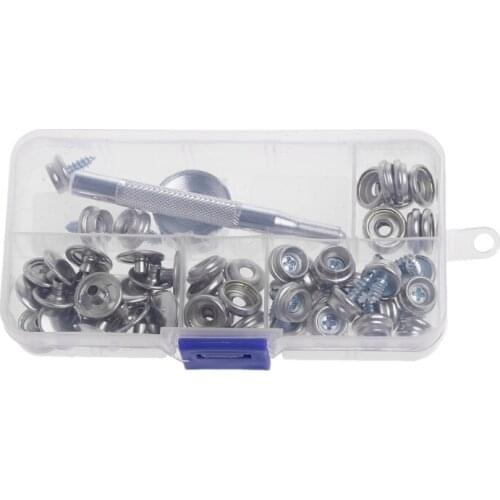 2019 New 62 Pcs Iron Boat Marine Canvas Fabric Snap Cover Button Socket Kit Snap Fastener Screw for marine boat covers