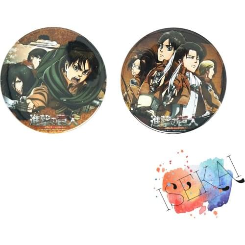 Attack on Titan Anime Badge Eren Levi Hans Erwin Smith Metal Badge Brooch Pins