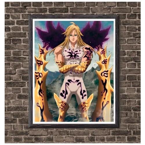 Fallen Angel Estarosa Seven Deadly Sins Colorful Picture Anime Theme Canvas Wall Art Prints Poster,Ready To Hang