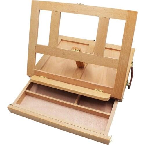 Art Supply Medium Wooden Table Bookrack Easel Cookbook Stand Text Book Tablet Rest - Premium Beechwood Adjustable Incline