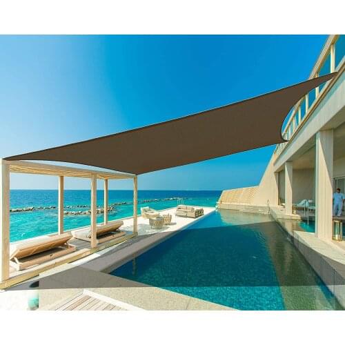 Rectangle Sand Sun Shade Sail Canopy UV Block Awning for Outdoor Patio Garden Backyard, Blue/beige/Macha/Grey, 200gsm