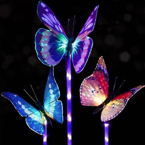 Garden Decoration Lights Outdoor Waterproof Solar Powered Lights 3Pcs Butterfly LED Lawn Lamp Fairy Landscape Decorative Lights