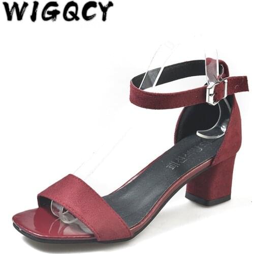 Solid color sandals 2019 summer new temperament girl high heel sandals womens open toe Roman shoes women