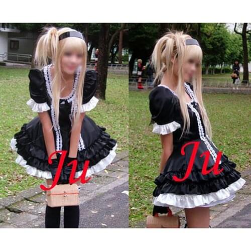 Gothic Lolita Punk Satin Sissy Maid Dress Cosplay Costume Tailor-made[CK184]
