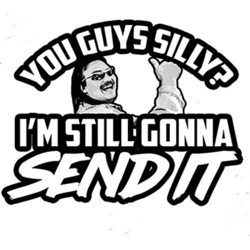 SZWL Silly Gonna Send It Vinyl Decal Funny Car Sticker Waterproof PVC for Larry Snowmobile Enticer Beer Automobile,13cm*10cm