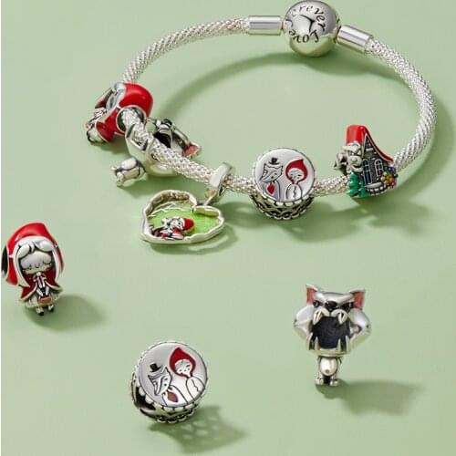 WOSTU Authentic 925 Sterling Silver Fairy Tales Little Girl Charms Pendant Fit Original Bracelet Women Fashion DIY Jewelry Gift