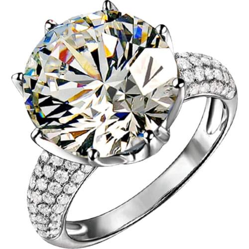 Crown Fine 3 Carat Diamond 925 Sterling Silver Ring Women Luxury Exquisite Engagement Wedding Party Original Design Gift Jewelry