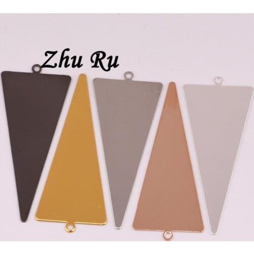 ZHU RU 10pcs/lot 42.5*18mm copper big Tent hanger sail shape Triangle For Jewelry Making Supplies DIY Findings Accessories