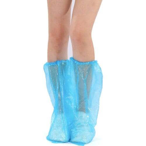 10 Pairs/lot Long Disposable Shoe Covers Plastic Flexible Waterproof Shoe Covers Rainproof Shoe Covers for Adult Children M3