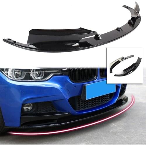 2Pcs/Set Car Front Bumper Lip Cover M Style Splitter Trim For BMW F30 3 Series 2012 2013 2014 2015 2016 2017 2018 Gloss Black