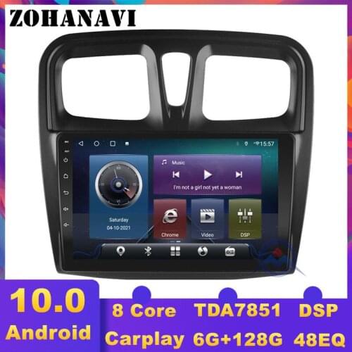ZOHANAVI 4G+64G Android 10.1 Car Radio DVD Player for Renault Logan Sandero Symbol 2014-2019 Car Radio GPS with DSP 48EQ