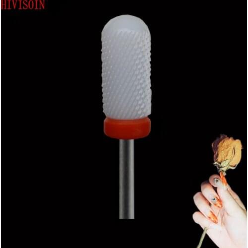 White Ceramic Nail Drill Bit - Smooth Top Bit - F (0027.060)