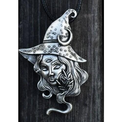 Black Moon Spells Witches for Necklace Pendant Diy Gothic Halloween Witch Necklace Gift