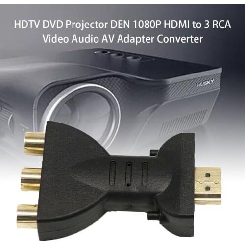 2019 New High Quality Gold-plated HDMI to 3 RGB RCA Video Audio Adapter AV Component Converter HDMI Cables Female-female ONLENY